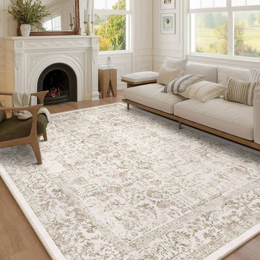 Berthmeer 9'x12' Washable Vintage Area Rug: $152.99
