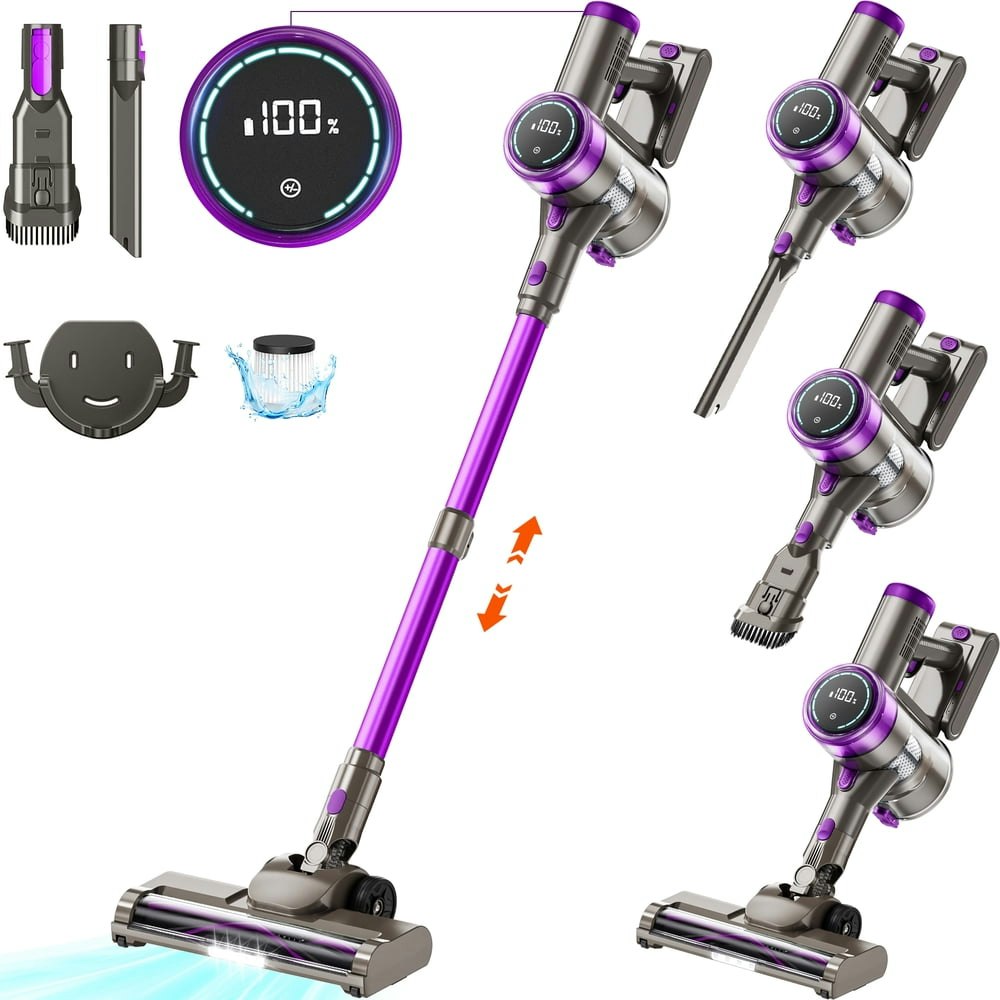 Kanfuaq Cordless Stick Vacuum Cleaner 50-Minute Runtime: $69.89