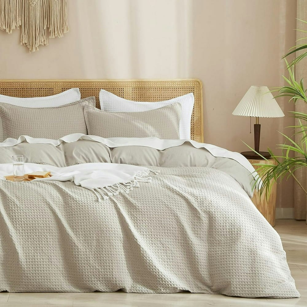 PHF Queen Waffle Duvet Cover Set 3-Piece 90"x90" Linen: $38.59 PHF Queen Waffle Duvet Cover Set 3-Piece 90"x90" Linen: $38.59