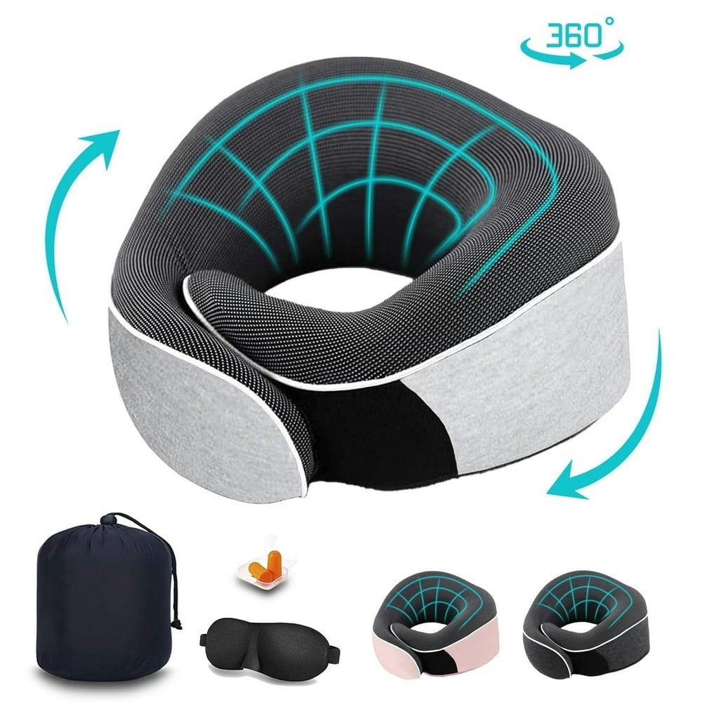Memory Foam Travel Neck Pillow with Mask and Earplugs: $15.99 Memory Foam Travel Neck Pillow with Mask and Earplugs: $15.99