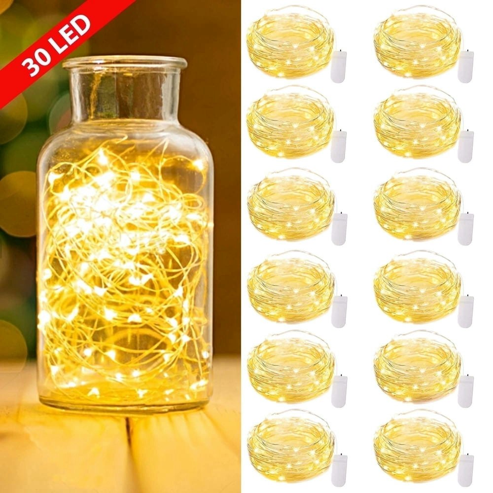 Hidawn 9.8ft 30-LED Battery-Operated Fairy String Lights 12-Pack: $10.99