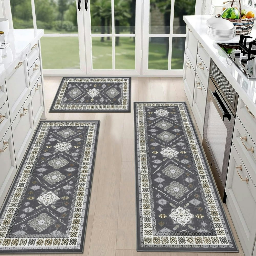 Techvida 3-Piece Non-Slip Washable Kitchen Rug Set: $23.79