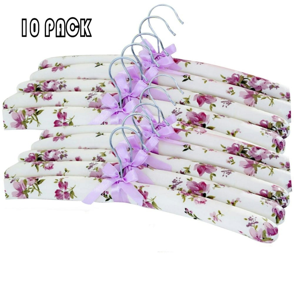 Padded Floral Coat Hangers 10-Pack: $15.29
