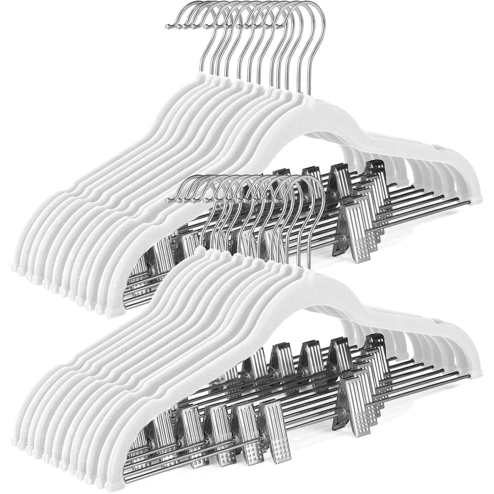 Cozymood Velvet Pants Hangers with Clips 24-Pack: $25.99