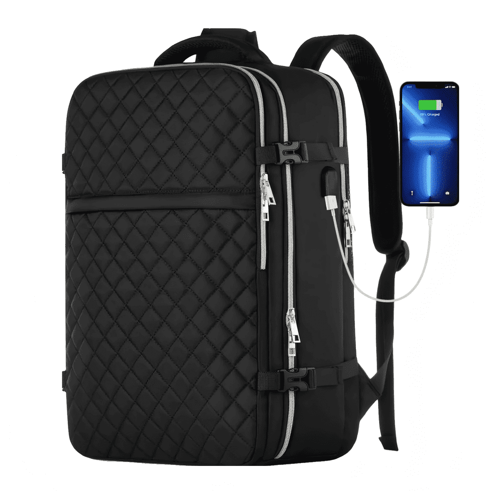 40L Flight Approved Travel Backpack with USB Charging Port: $24.29