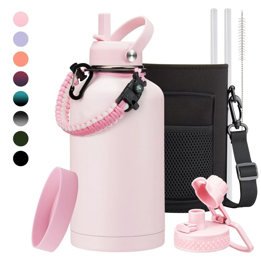 64 oz Insulated Half Gallon Water Bottle with Straw and Chug Lid: $28.99 64 oz Insulated Half Gallon Water Bottle with Straw and Chug Lid: $28.99