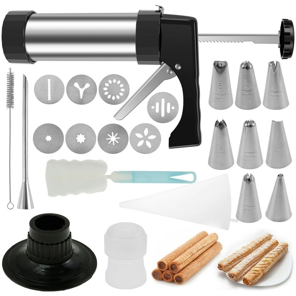 Jetcloudlive Stainless Steel Churro and Cookie Maker Press Kit with 6 Icing Nozzles: $15.39 Jetcloudlive Stainless Steel Churro and Cookie Maker Press Kit with 6 Icing Nozzles: $15.39