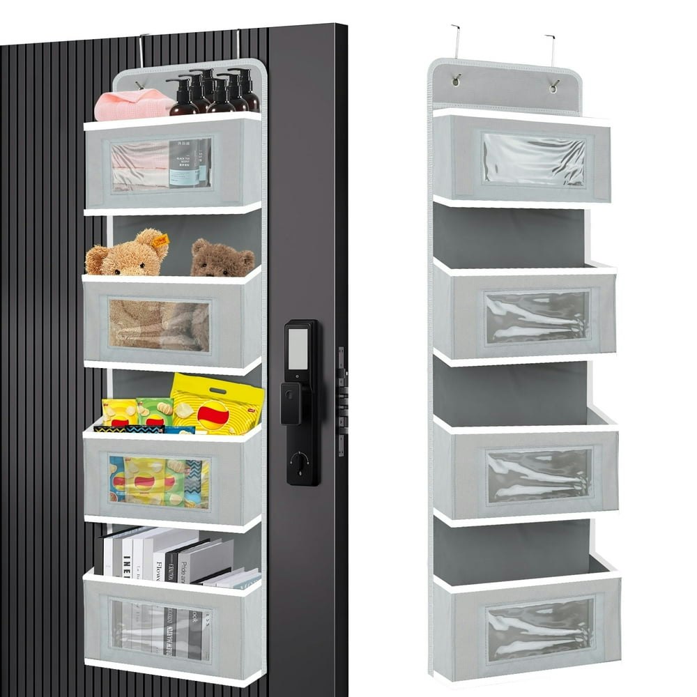 Over the Door 4-Shelf Hanging Organizer Grey: $13.49