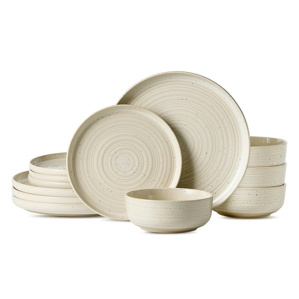 Famiware Constellatio Stoneware Dinnerware Set 12-Piece Beige: $59.99