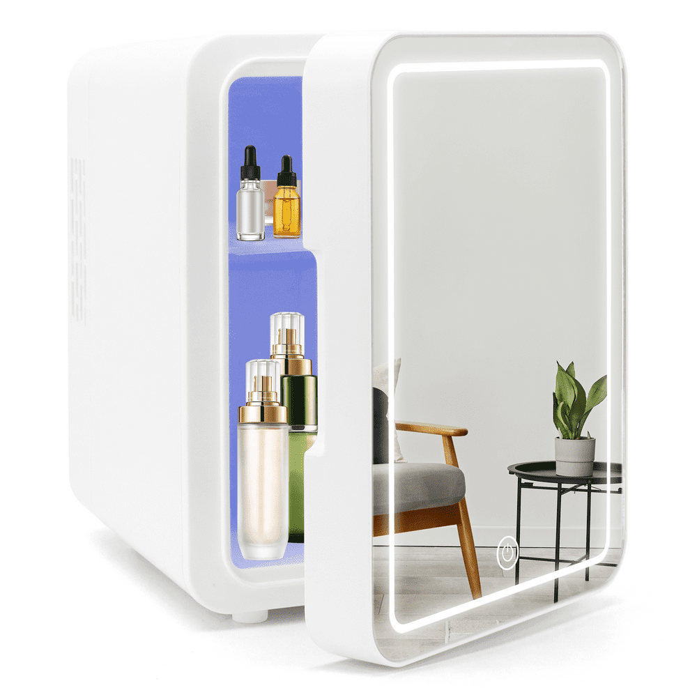 Nishcon 4L LED Skincare Fridge with Mirrored Door: $36.99