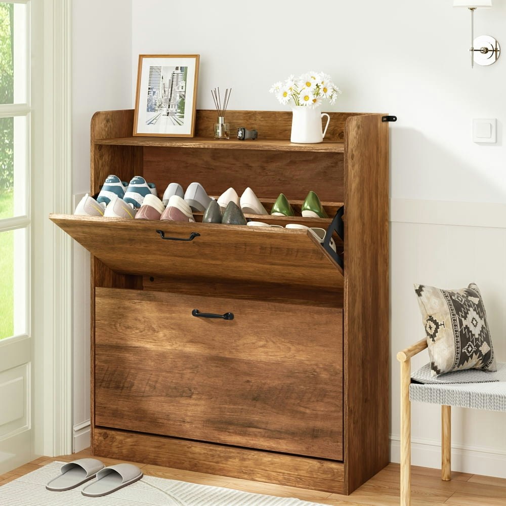 Hommpa 2-Drawer Farmhouse Shoe Cabinet: $92.98 Hommpa 2-Drawer Farmhouse Shoe Cabinet: $92.98