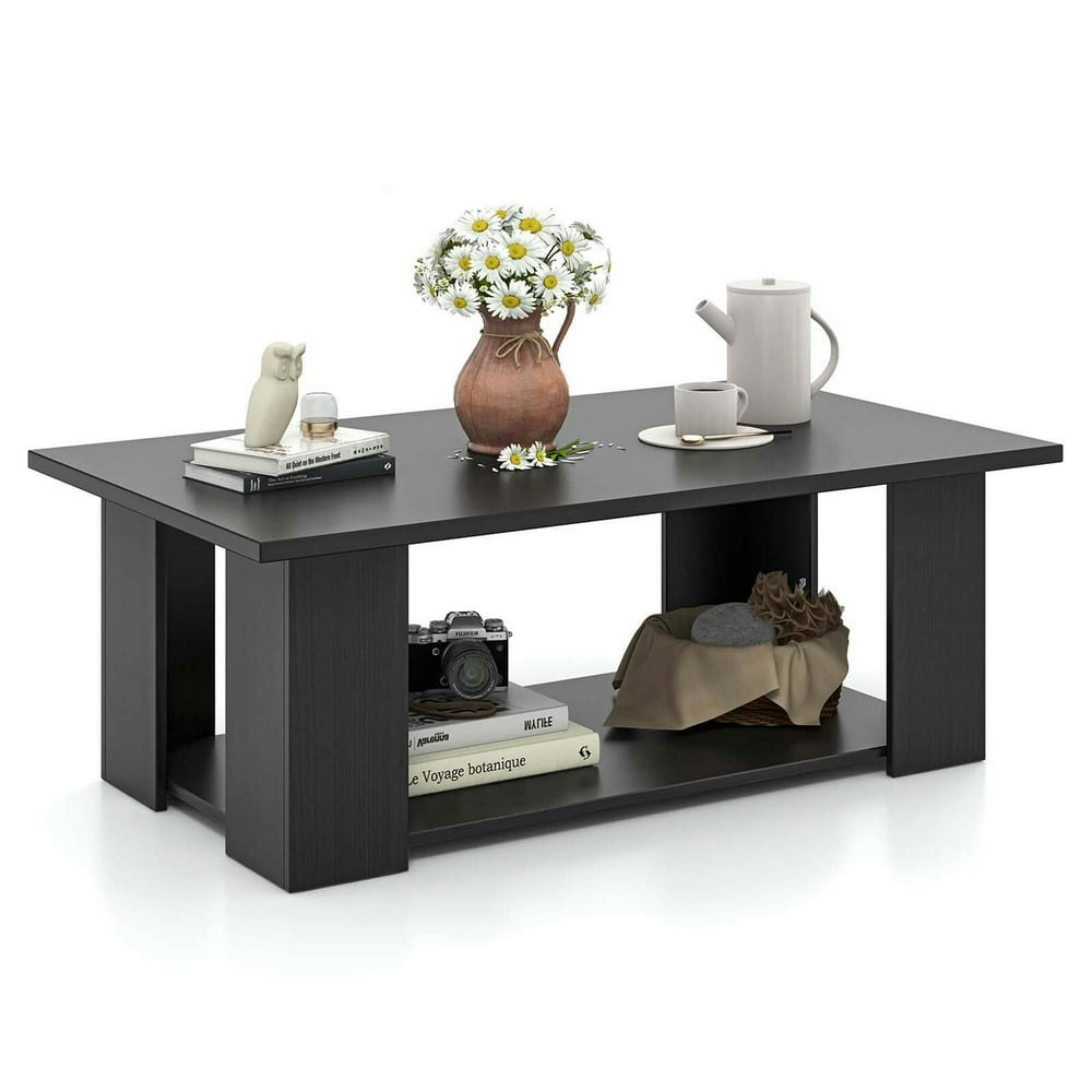 Costway 2-Tier Coffee Table with Storage Shelf: $58.99 Costway 2-Tier Coffee Table with Storage Shelf: $58.99