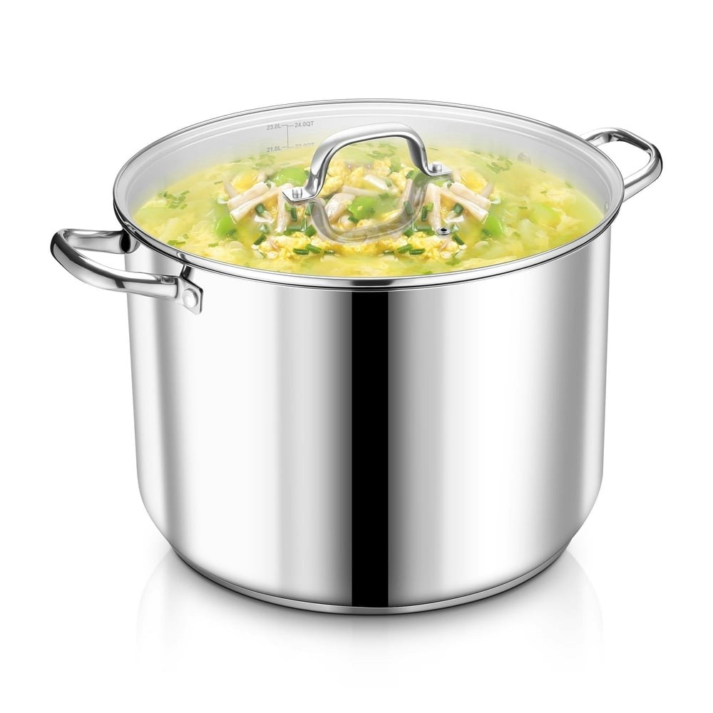Vesteel 24-Quart Stainless Steel Stock Pot with Lid: $47.59