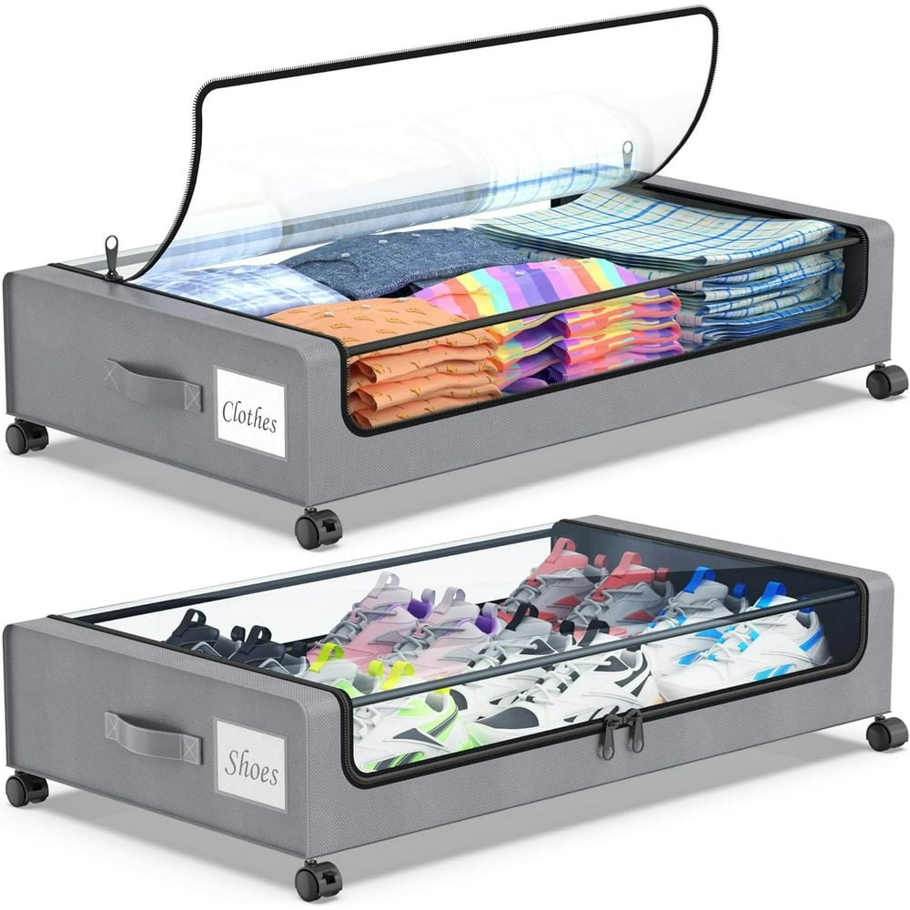 Under Bed Storage Container with Wheels 2-Pack: $29.99 Under Bed Storage Container with Wheels 2-Pack: $29.99