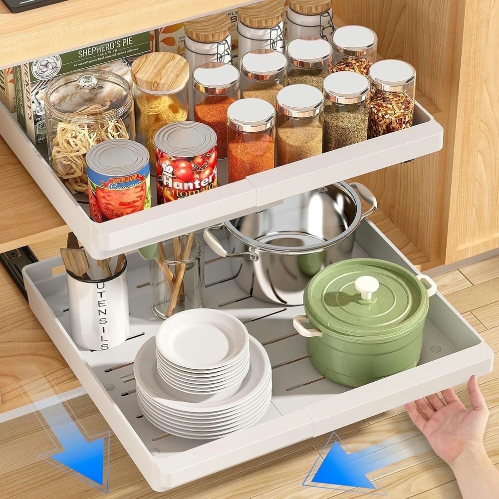 Aokiwo Expandable Pull Out Cabinet Organizer 2-Pack: $26.99