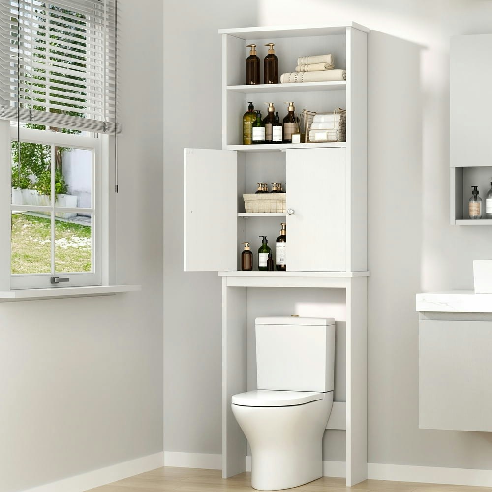Walsunny Over-the-Toilet Storage Cabinet with Doors and Shelves: $74.99