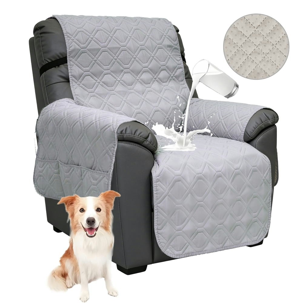 Waterproof Anti-Slip Recliner Chair Cover with Side Pockets 23": $19.79