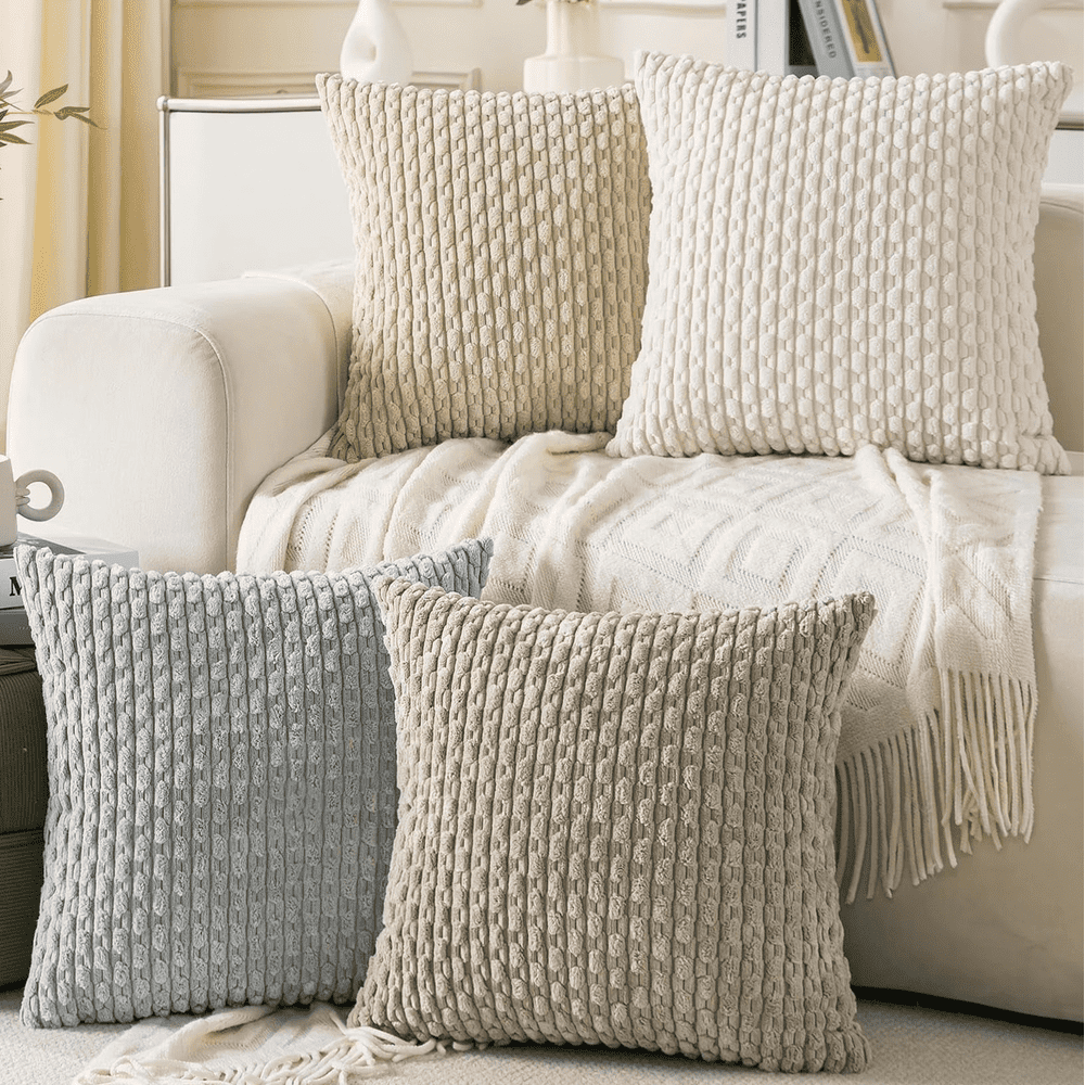 Happiness Decorative Throw Pillow Covers 20x20 4-Pack: $22.46