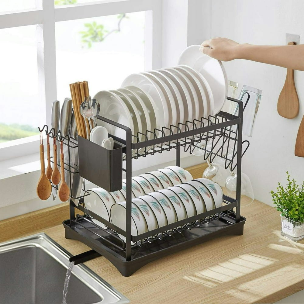 Kroyicegears 2-Tier Dish Drying Rack: $24.49