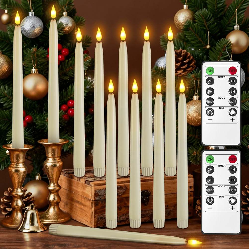 PChero 11" Flameless LED Taper Candles 10-Pack: $26.99 PChero 11" Flameless LED Taper Candles 10-Pack: $26.99