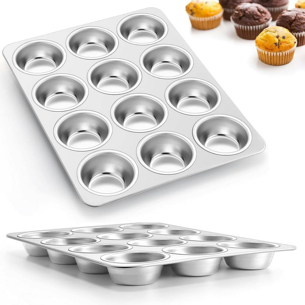 Vesteel 12-Cup Stainless Steel Muffin Pan 2-Pack: $24.99