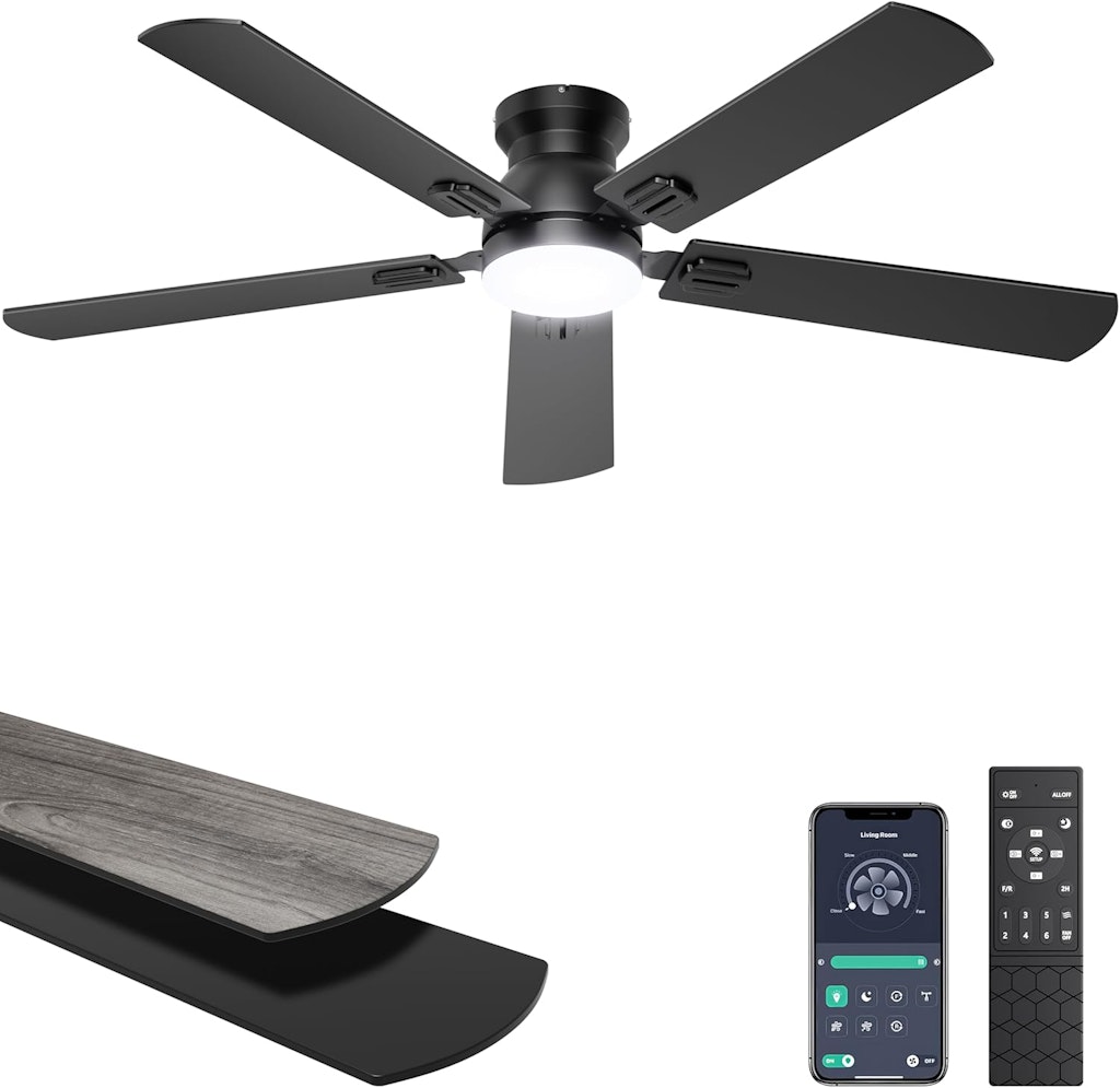 52" Low Profile Ceiling Fan w/ Light & Remote Control: $59.99