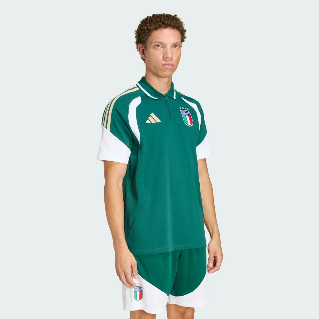 adidas Men's Italy 26 Tiro Polo Shirt: $30