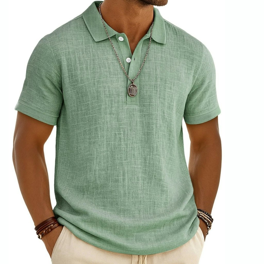 Men's Linen Polo Shirt: 2 for $15