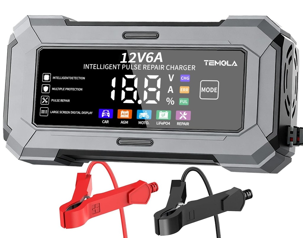 12V 6A Auto Battery Charger: $12