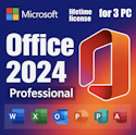 Microsoft Office 2024 Professional 3-PC Lifetime License for $15 + digital download