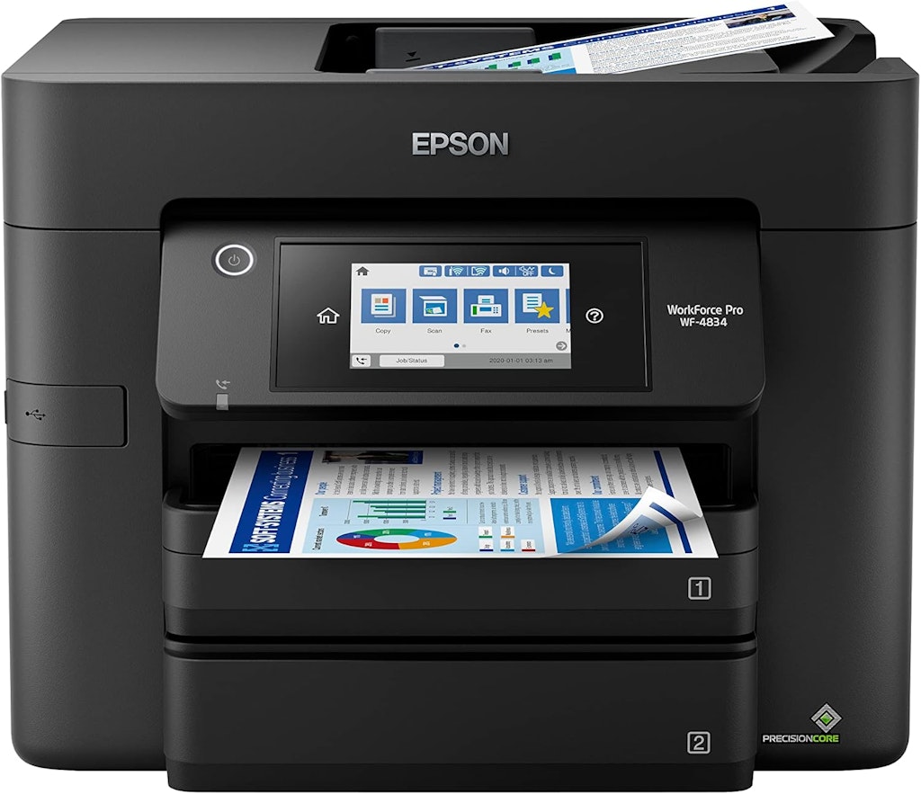 Epson Workforce Pro WF-4834 Wireless All-in-One Printer: $130