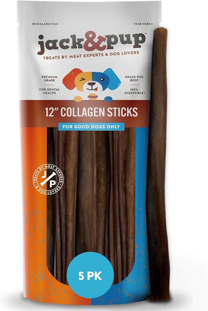 Jack&Pup 12" Beef Collagen Sticks for Dogs: $8.98