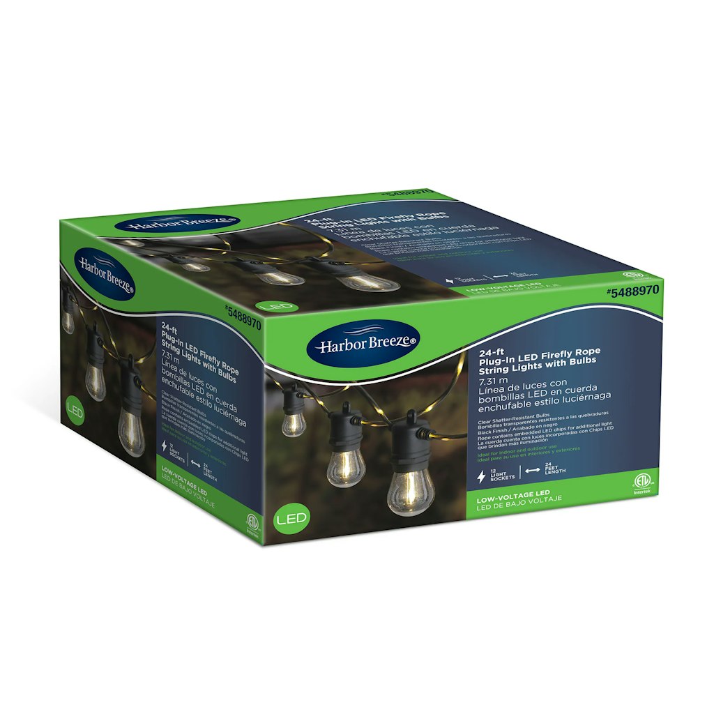 Harbor Breeze 24-Ft. Outdoor String Light: $30 Harbor Breeze 24-Ft. Outdoor String Light: $30