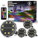 Pouwdl Solar Ground Lights 4-Pack for $10 + free shipping w/ Prime