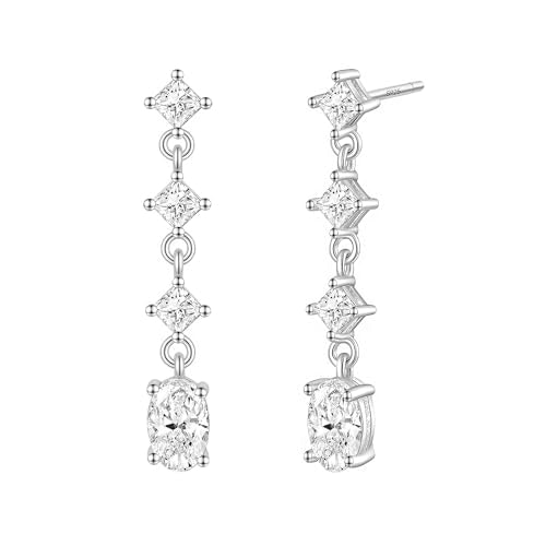 EAMTI Cubic Zirconia 925 Sterling Silver Dangle Drop Earrings: 40% off