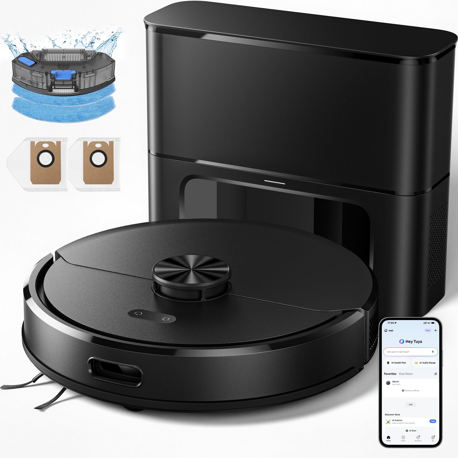 Kilgone Self-Emptying Robot Vacuum & Mop w/ LiDAR Mapping