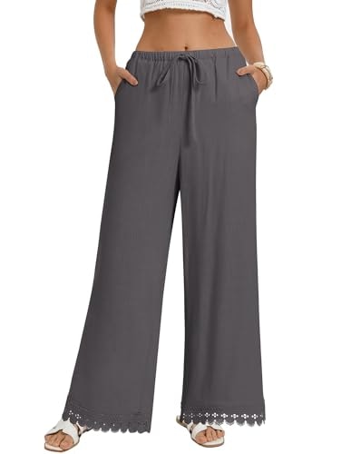 GRACE KARIN Women's Wide-Leg Linen Palazzo Pants w/ Pockets: 40% off w/ promo code GRACE KARIN Women's Wide-Leg Linen Palazzo Pants w/ Pockets: 40% off w/ promo code
