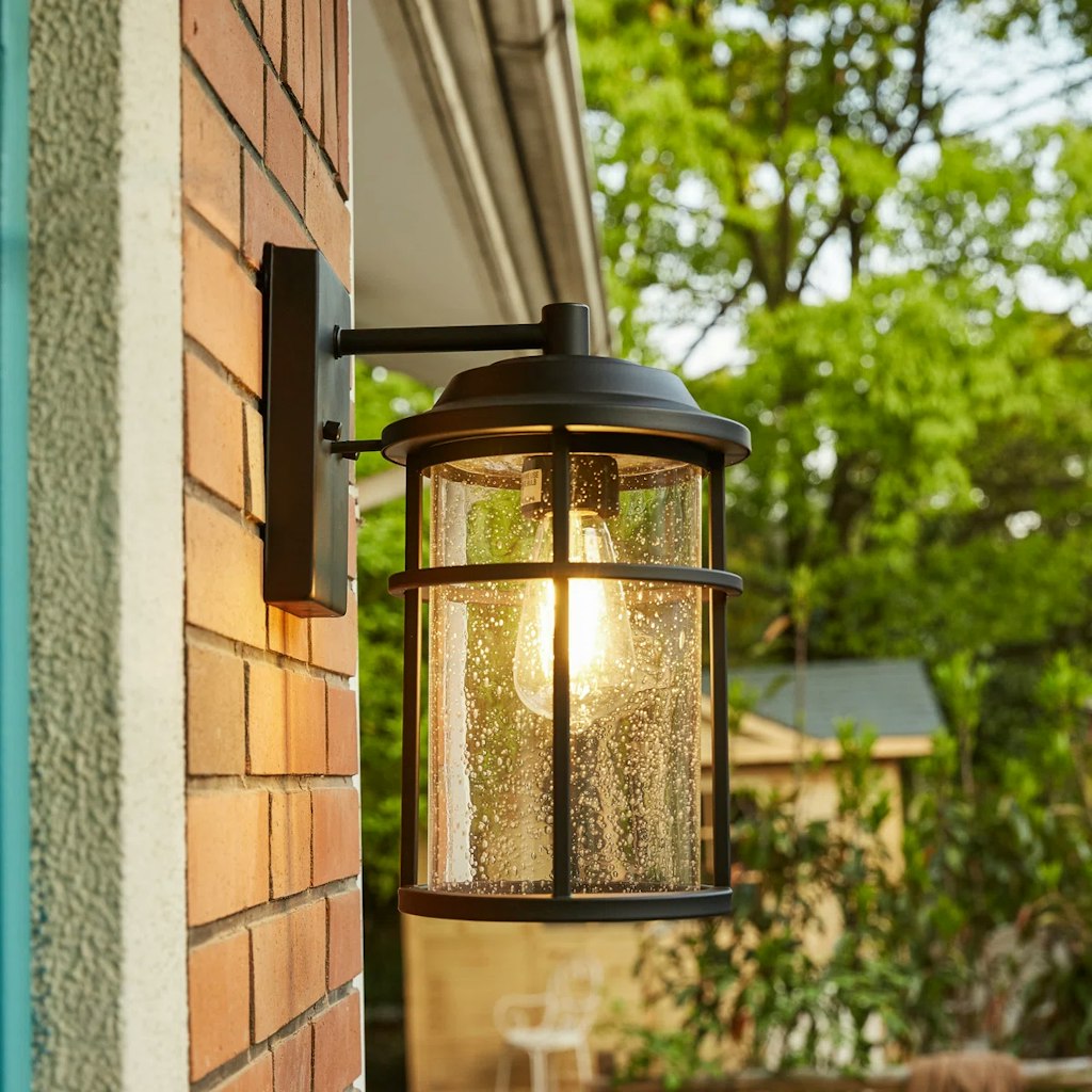 Wayfair Trent Austin Design Schlesinger Seeded Glass Outdoor Wall Light Promo: $40