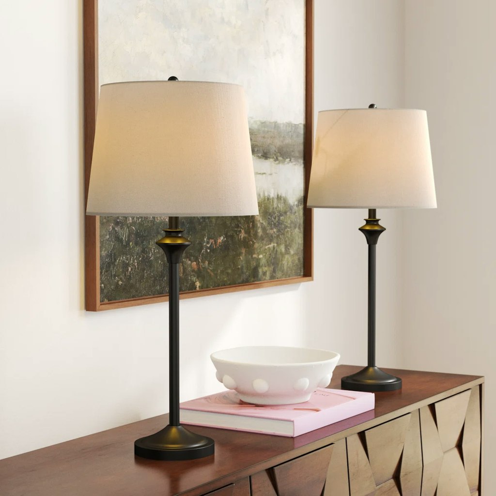 Wayfair Three Posts Lolley Modern Metal Table Lamp Set Promo: $66 + extra 10% off