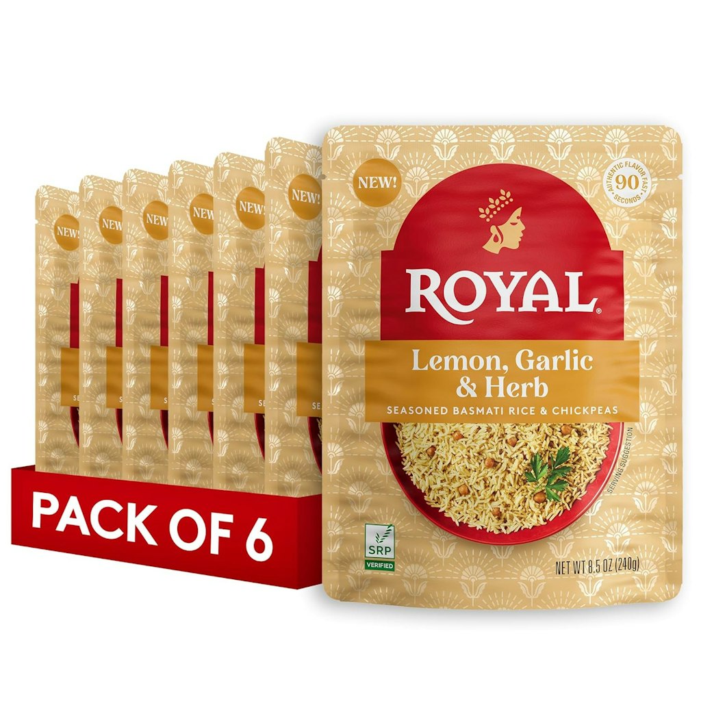 Royal Lemon, Garlic, and Herb Basmati Rice and Chickpeas 8.5-oz. Pouch 6-Pack: $9.52 via Sub & Save