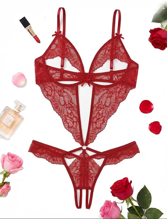 Avidlove Women's Lace V-Neck Teddy Bodysuit : $3.99