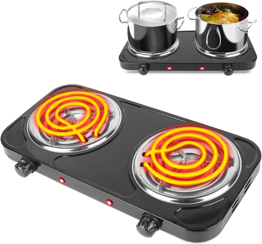 SunshineFace Electric Hot Plate Double Burner: $24