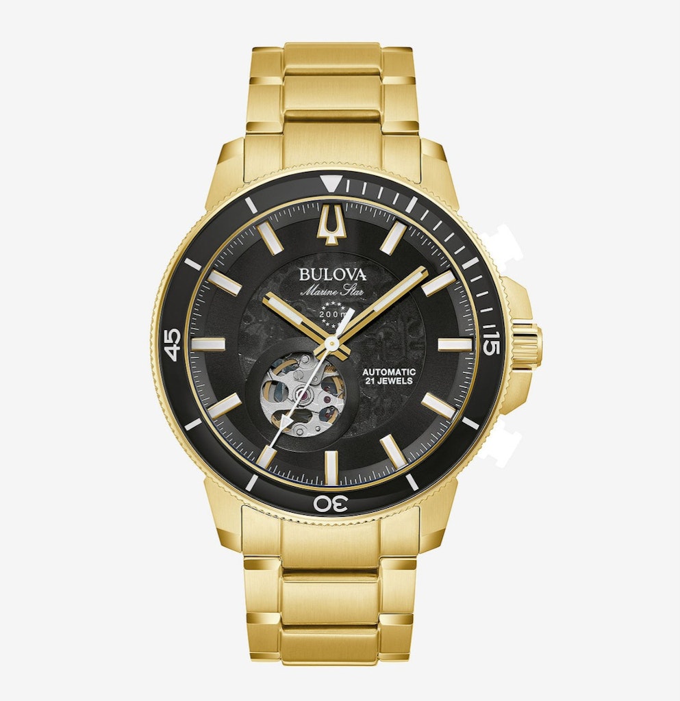 Bulova Men's Marine Star Series C Automatic Gold Tone Stainless Steel Bracelet Watch: $177