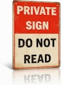 Private Sign: Do Not Read for $6 + free shipping w/ Prime