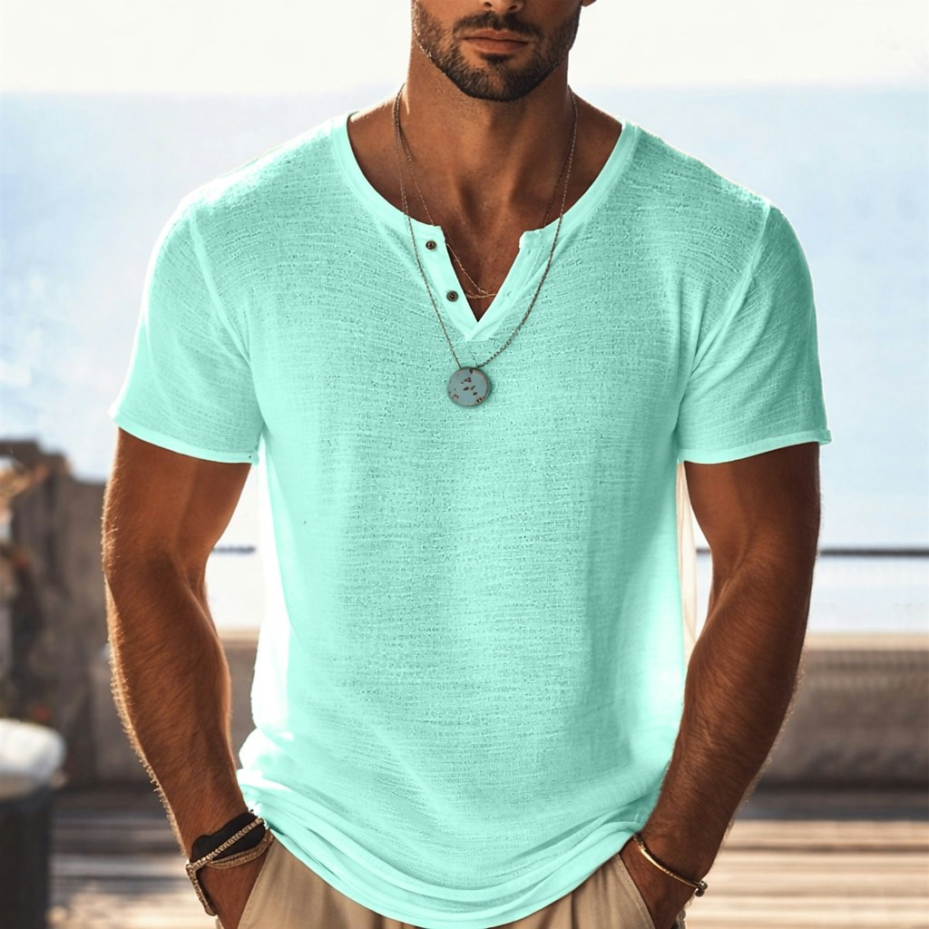 Men's V-Neck Short Sleeve Knit T-Shirt: 2 for $14