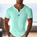 Men's V-Neck Short Sleeve Knit T-Shirt for 2 for $14 + $9 shipping