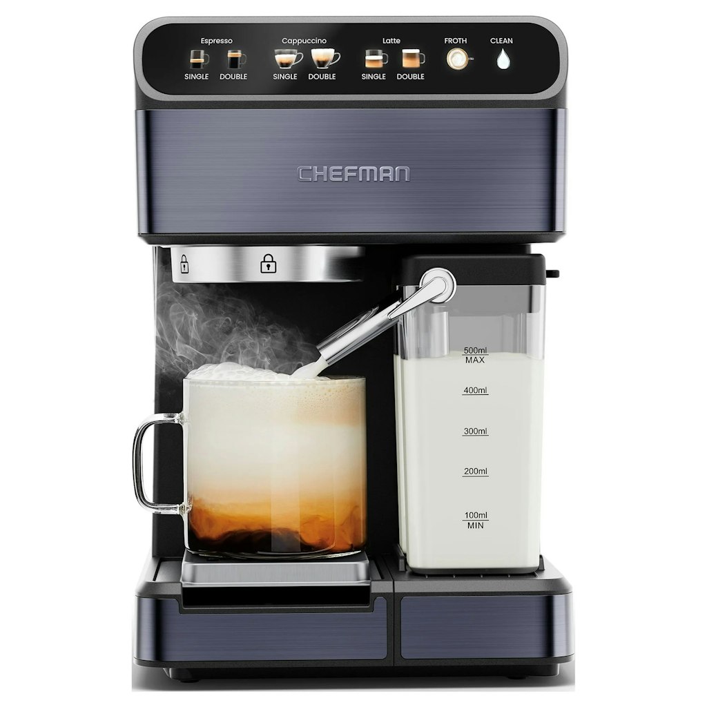 Open-Box Chefman 20-Bar 2-Cup Stainless Espresso Machine: $57