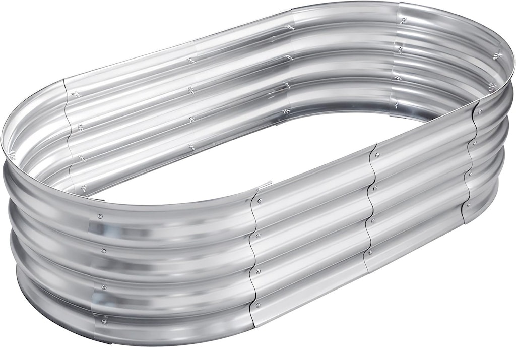 TATAANTY Galvanized Raised Garden Bed 4x2x1' Oval Planter Box: $20
