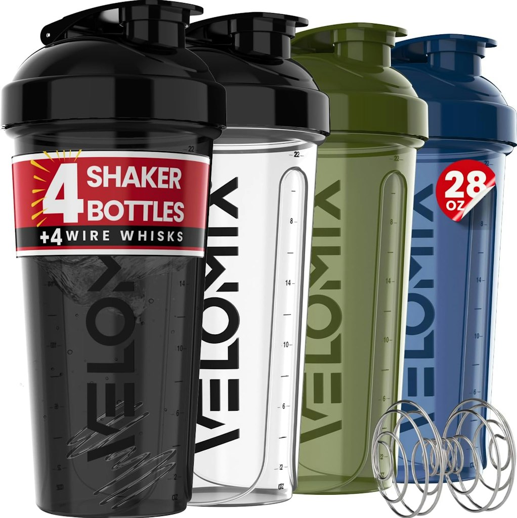 Velomix 28-oz. Protein Shaker Bottle 4-Pack: $19 Velomix 28-oz. Protein Shaker Bottle 4-Pack: $19