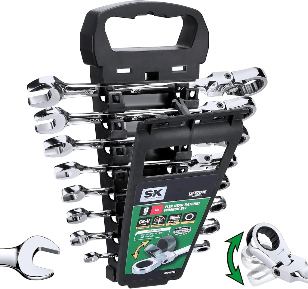 SK Flex-Head 8-Piece Ratcheting Wrench Set: $60 SK Flex-Head 8-Piece Ratcheting Wrench Set: $60